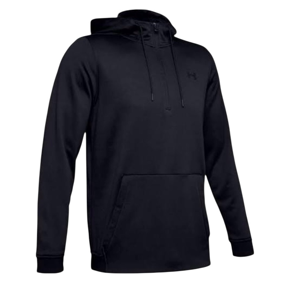 Under Armour Performance Fleece Half Zip Hoodie Size Medium Black